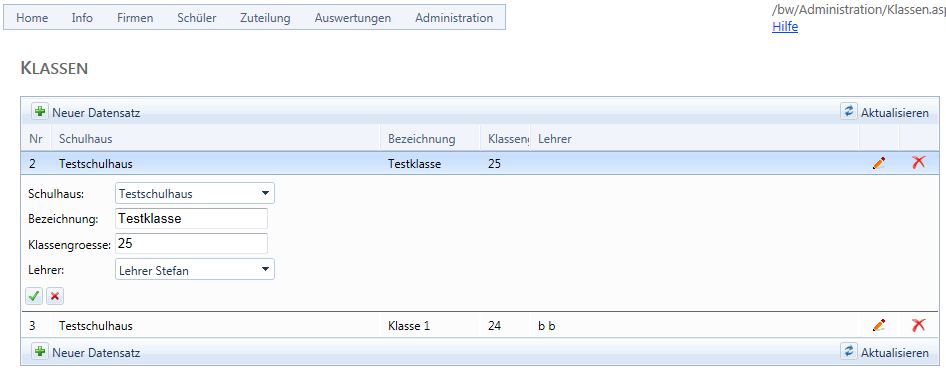 klassenverwaltung